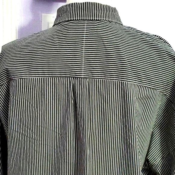 Tommy Bahama Boyfriend Navy & White Striped Oversized Button Down Tunic Shirt - Picture 7 of 12